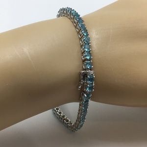 GEM INSIDER STERLING ROUND APATITE LINE BRACELET